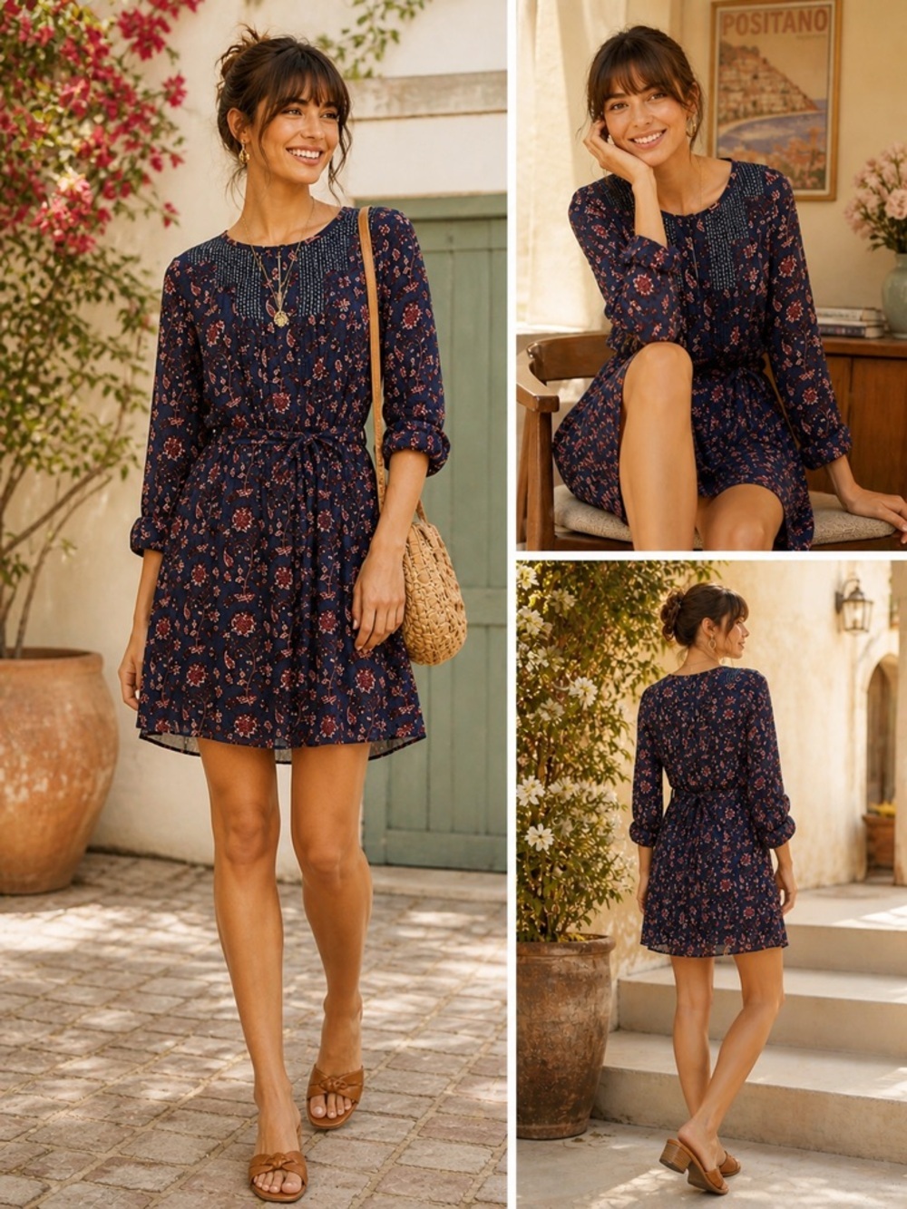 ANTHROPOLOGIE Sz Sm Tie Waist Dress